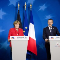 German Chancellor Angela Merkel and French President Emmanuel Macron