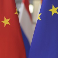 Flags China EU