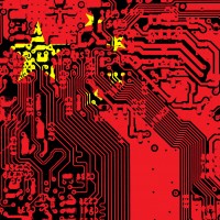 Chinese National Flag on PC circuit board