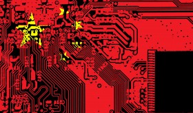 Chinese National Flag on PC circuit board